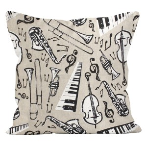 Poszewka Instrumenty na Lnie 40x40 cm