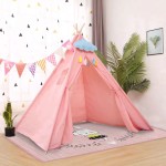 Namiot domek TEEPEE tipi 100X100X120 cm Różowy