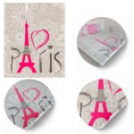 Koc Travel PINK PARIS 150x200 cm Szary + Róż