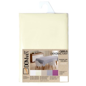 Obrus dekoracyjny BASIC Monokolor 145x180 cm Krem