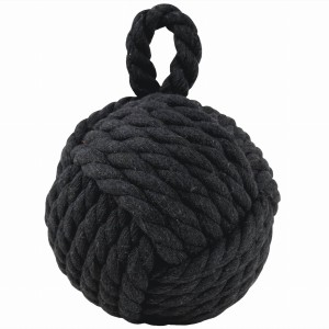 Stoper do drzwi KNOT sznur Kula Grafit czarny