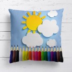 Maxime velvet pillowcase 40x40 cm Colorful crayons