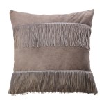 Poszewka ALBA VELVET FRĘDZLE 45x45 aksamit Beż