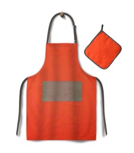 Komplet KITCHEN TIME Fartuch + Podkładka Pomarańcz