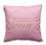 Positive pillowcase Helsinki velvet embroidery 40x40 pink