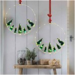 Dekoracja KOŁO na drzwi CHOINKI LED 40 cm