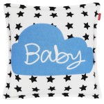 Jersey Hello Baby & Love 45x45 pillowcase blue