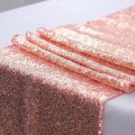 Bieżnik Dekoracyjny Cekiny 30x180 cm Różowe złoto