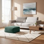 PUF CHILL SPOT velvet Stripes 45x45x25 C. zieleń