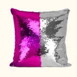 Poszewka Flippy Cekiny Srebrny + Fuksja 40x40 cm