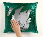 Poszewka Flippy Cekiny Zieleń + Srebrny 40x40 cm