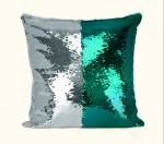 Poszewka Flippy Cekiny Zieleń + Srebrny 40x40 cm