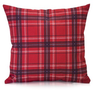 Poszewka dekoracyjna 40x40 CM KRATKA czerwony
