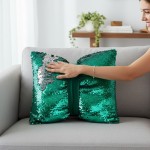 Poduszka z wypeł. Glam Shine 40x40 cm Zieleń+sreb.