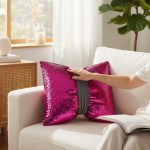 Poduszka z wypeł. Glam Shine 40x40 cm Róż + srebro