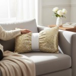 Poduszka z wypeł. Glam Shine 30x50 cm Złoty+biały