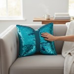Poduszka z wypeł. Glam Shine 40x40 cm Turkus