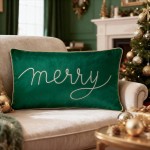 Poszewka Very Merry EMB Zielony 30x50 cm