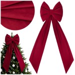 Kokarda Deco Velvet Glam Bow XXL 48x45x150 Czerwon