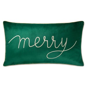 Poduszka Very Merry EMB Zielony 30x50 cm