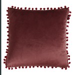 Poszewka Velvet POMPONS Wine 40x40 cm Bordo