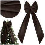 Kokarda Deco Velvet Glam Bow XXL 48x45x150 Brąz