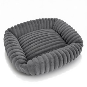 Sofa Legowisko TOLA 70X80 Rabbit fur pasy Szary