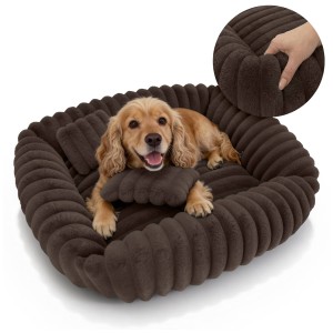 Sofa Legowisko TOLA 70X80 Rabbit fur pasy Brąz