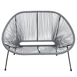 Sofa ogrodowa ławka Acapulco 114x75x87 cm Szary
