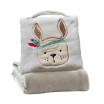 Koc 2w1 MOOKY flanela BUNNY TIPI z RABBIT Beż