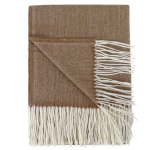 Koc Szenillowy RICKY frędzle 130x170 Brown Brąz