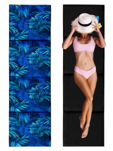 Mata plażowa 180x50x3 Oxford Czarny+ Blue Passion