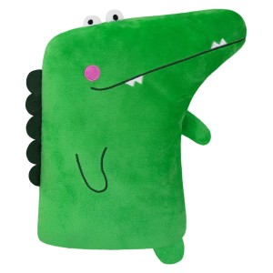 Poduszka pluszowa kształt CROCO 30x24 cm Zielony