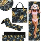 Mata plażowa 180x50x2 Oxford Czarny/Golden Palms G
