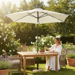 Parasol ogrodowy Caria 300 x 245 cm Kremowy