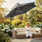 Parasol ogrodowy Turiano 300x245 cm Szary