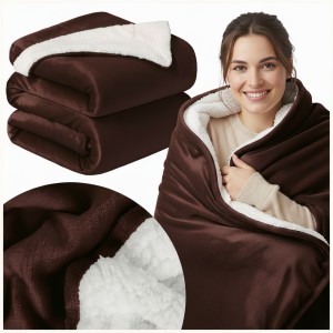 Koc MARLBOROUGH Sherpa Velvet 150x200 Brąz