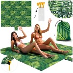 Mata plażowa Palm Paradise 220x194 cm zielona