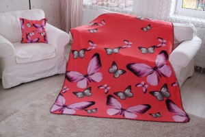KOC BUTTERFLY 150X200CM 3D MOTYLE RÓŻ