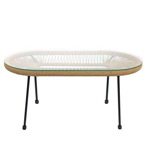 Stolik owalny Acapulco NATURAL 90x50x45 cm XL