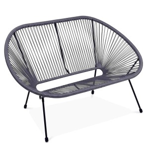 Sofa ogrodowa ACAPULCO 2-os. 134x78x86 cm Grafit