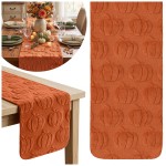 Bieżnik Pumpkin Charm dynie 3D 33x180 cm Pimarańcz