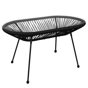 Stolik owalny Acapulco 90x51x51 cm Czarny