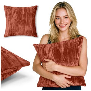 Poszewka VELVET STYLE kreszowany 45x45 cm Coral