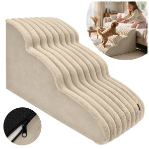 Schody NUBO LUX łagodne 60x30x40 Futro pasy Beż