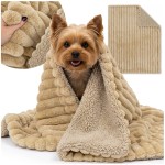 Koc NUBO LUX 100x80 cm Rabbit fur + sherpa Beż