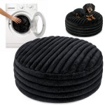 Legowisko puf NUBO LUX śr.60 Rabbit fur pas Czarny
