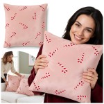 Poszewka Candy Cane Bliss 45x45 cm velvet Róż