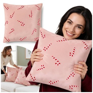 Poszewka Candy Cane Bliss 45x45 cm velvet Róż
