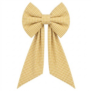 Kokarda Deco Glam Bow 50x40+50 cm Żółta kratka
